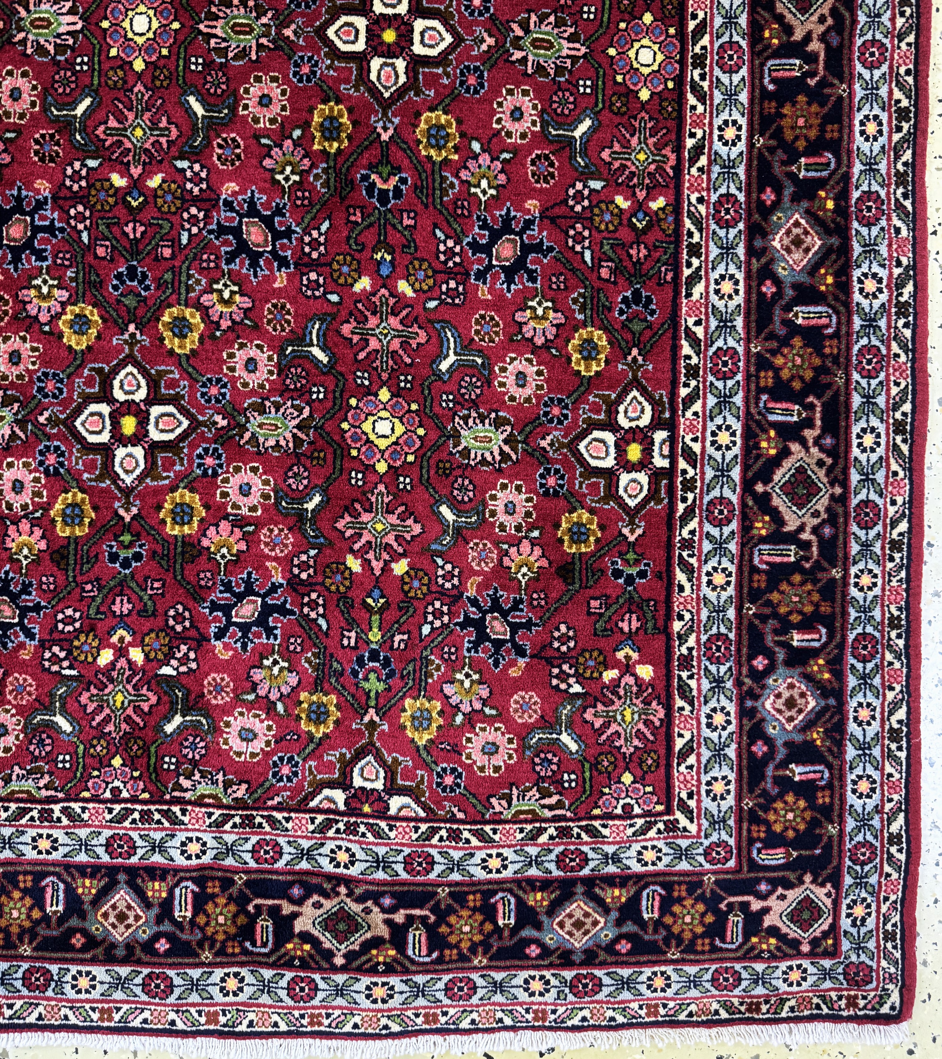 Detail a: Bidjar fein, Persien, Mitte 20.Jhd, Korkwolle auf Baumwolle, ca. 172 x 154 cm, EHZ: 1-2