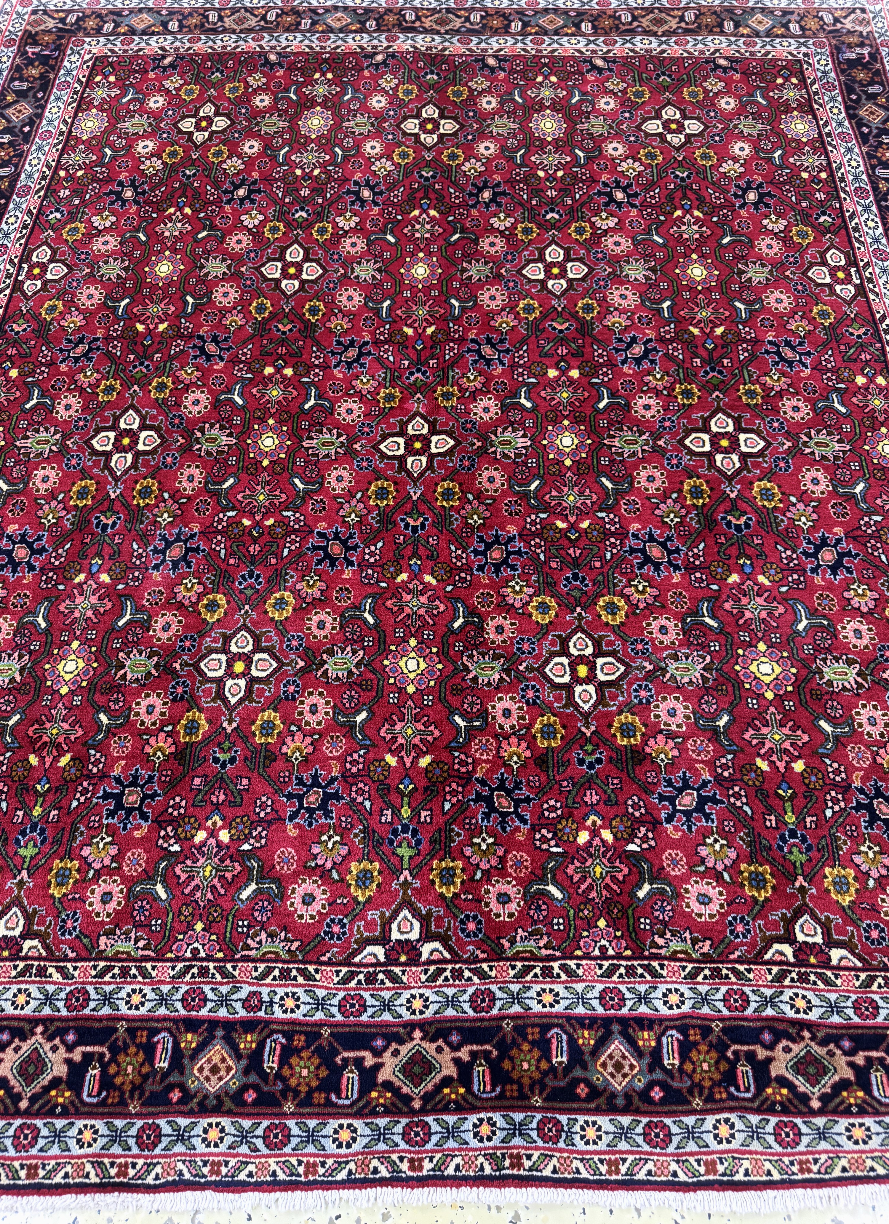 Detail e: Bidjar fein, Persien, Mitte 20.Jhd, Korkwolle auf Baumwolle, ca. 172 x 154 cm, EHZ: 1-2