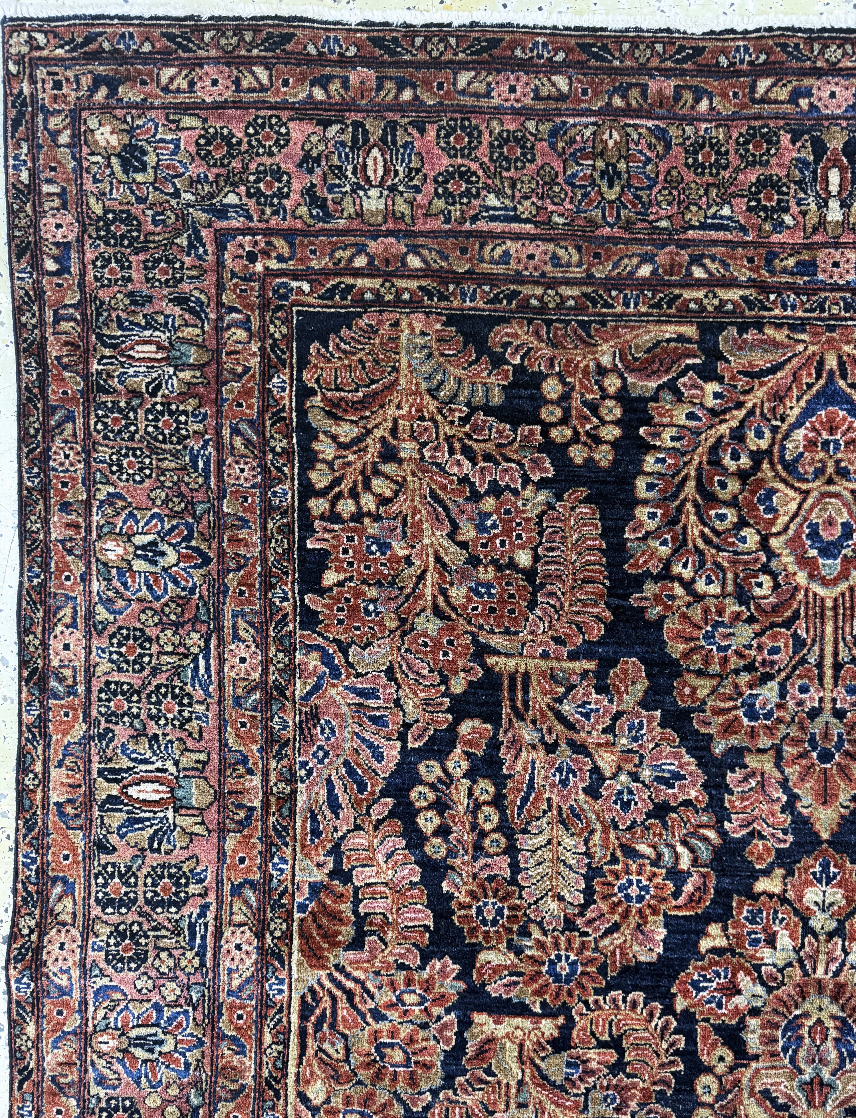 Detail d: Us Re-Import Sarogh antik, Persien, um 1900, Wolle auf Baumwolle, ca. 286 x 155 cm, EHZ: 2-3