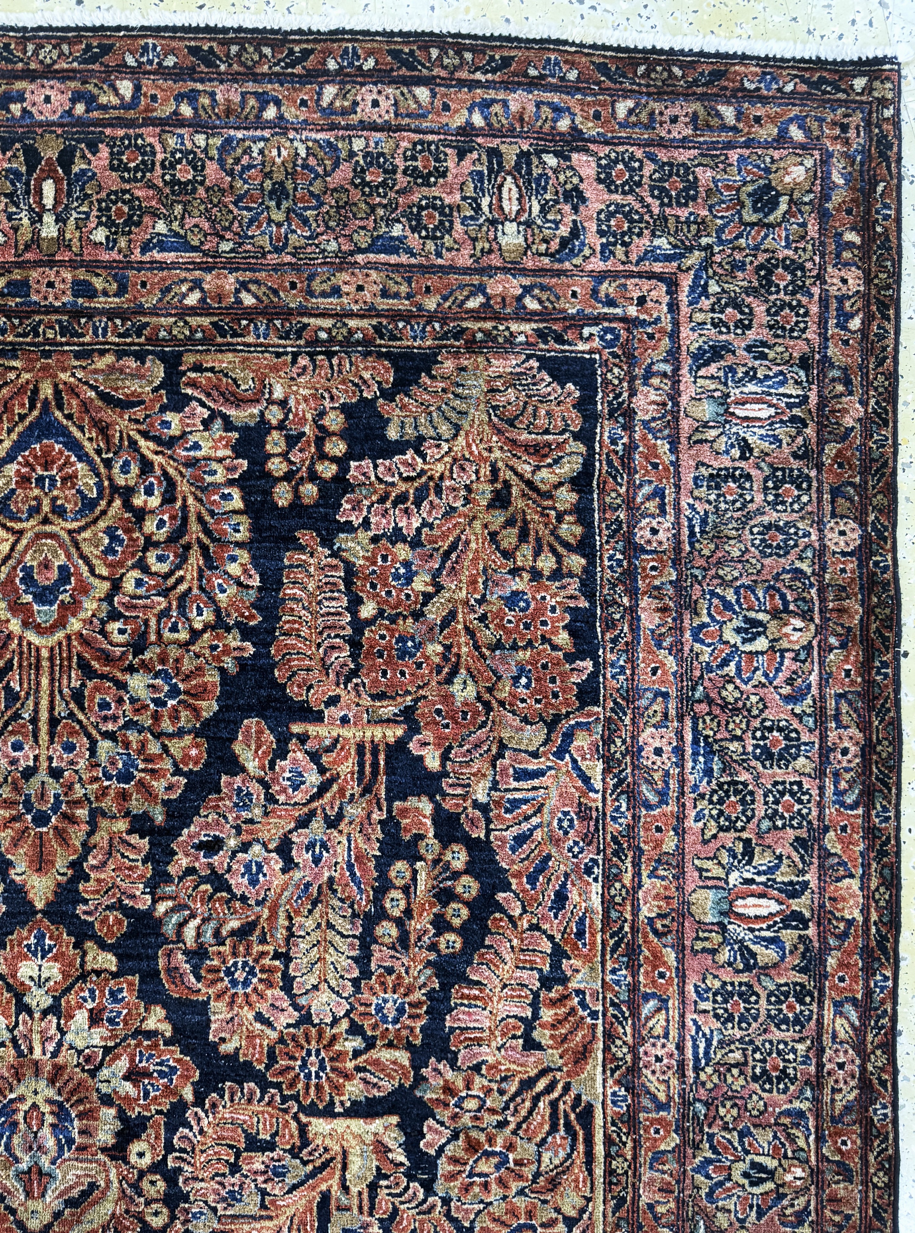 Detail e: Us Re-Import Sarogh antik, Persien, um 1900, Wolle auf Baumwolle, ca. 286 x 155 cm, EHZ: 2-3