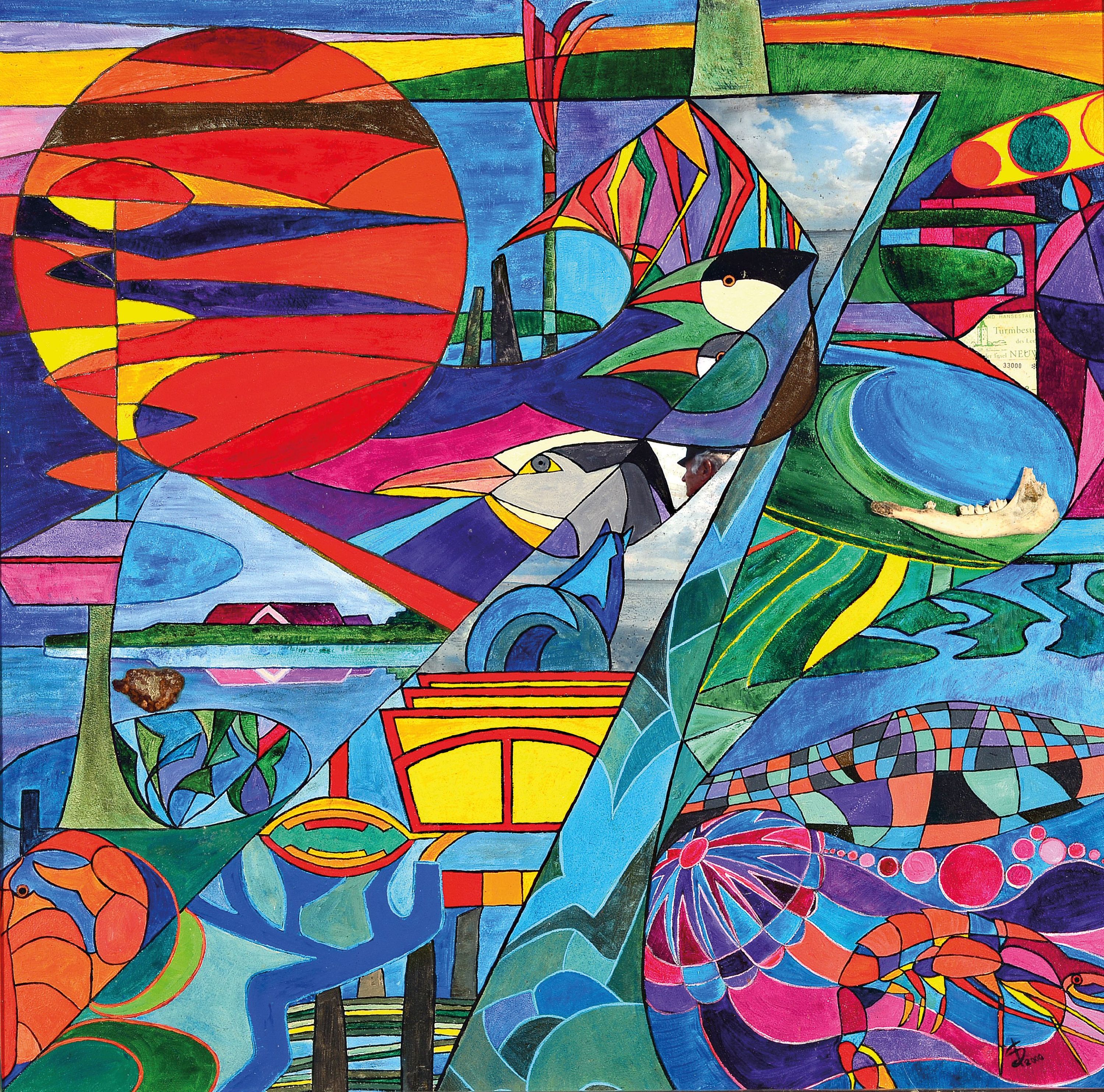 Image 27049188 - Monogrammist IS, dated 2000, #´With Claus Focks Buntem after Neuwerk#´, acrylic on ...