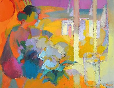 Image Jean Maufay, geb. 1927, Soir d´été, Öl/Lwd, rückseitig dat. 1979, rechts unten ...