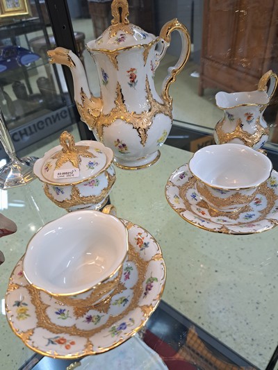 27049103b - Tete-a-tete, Meissen, 2.H.20.Jh., 1. Wahl, B-Form, kobaltblau, Matt- und ...