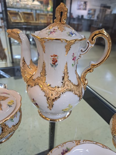 27049103c - Tete-a-tete, Meissen, 2.H.20.Jh., 1. Wahl, B-Form, kobaltblau, Matt- und ...