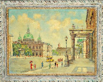 27049129k - K. Fischer, Maler der 1. Hälfte des 20. Jh., Motiv aus Berlin, Öl/Lwd, rechts unten ...