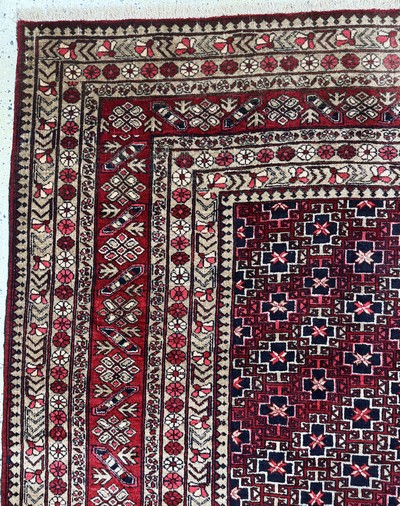 27049131d - Dolatabad, Afghanistan, Mitte 20.Jhd, Wolleauf Wolle, ca. 348 x 250 cm, EHZ: 2 ...