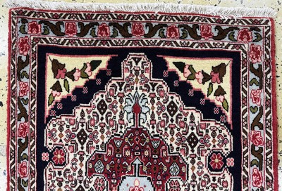 27049152a - 2 lots Bijar & Senneh, Persia, late 20th century, wool on cotton, approx. 95 x 73 cm, ...