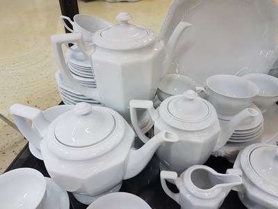 27049170d - Tafelservice, Rosenthal, Modell Maria weiß, Kaffeekanne, Teekanne, Mokkakanne, 13 ...