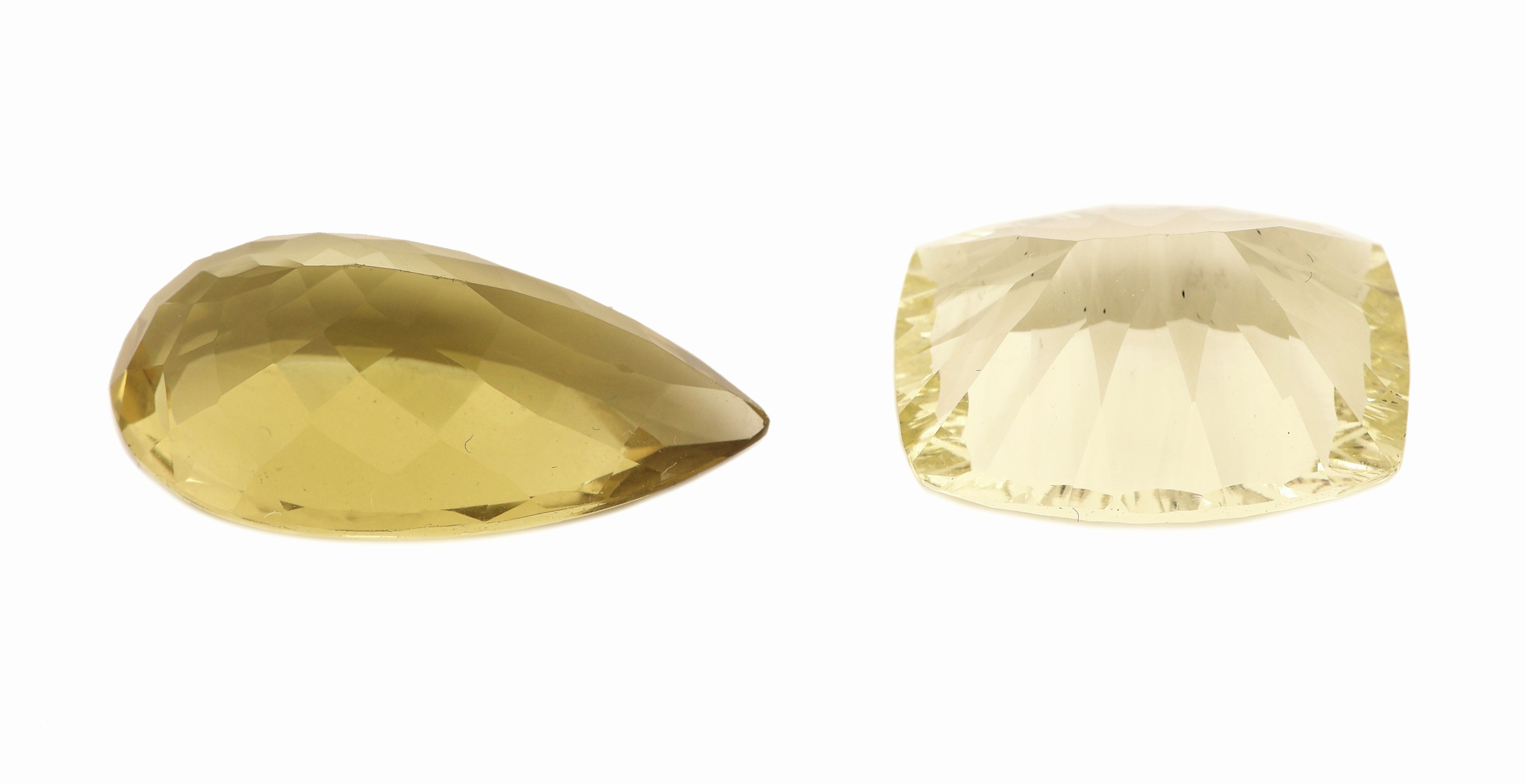 Detail a: Konvolut 2 lose Citrine, 1 x ca. 18.05 ct, Fantasieschliff, ca. 20.06 x 15.05 x 10.16 mm,und 1 x ca. 17.88 ct, facett. Tropfen, ca. 26.22 x 13.51 x ...