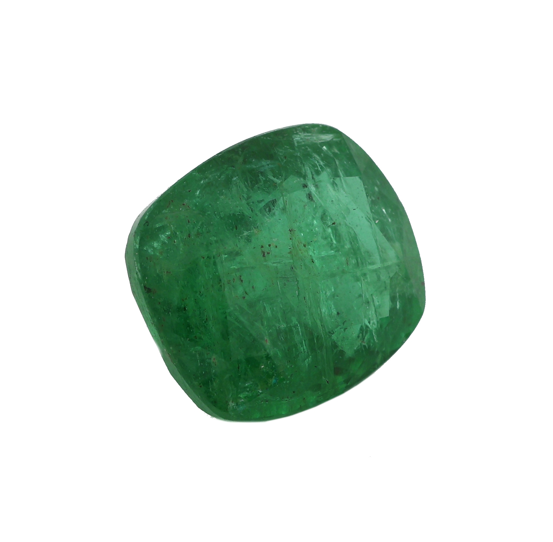 Detail a: Loser Smaragd, 5.84 ct, Kissenschliff, ca. 11.63 x 10.18 x 7.36 mm