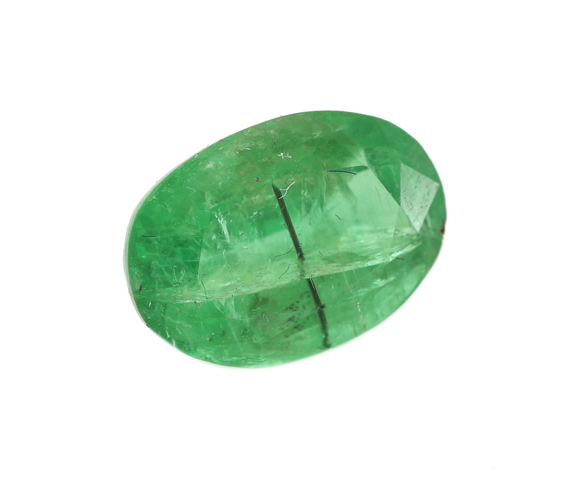 Detail a: Loser Smaragd, ca. 2.93 ct, ovalfacett., ca. 10.68 x 7.48 x 5.53 mm