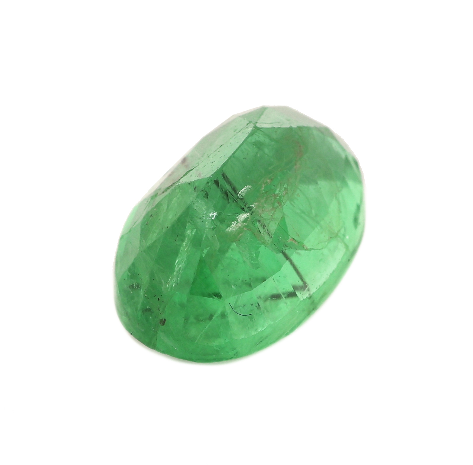 Detail b: Loser Smaragd, ca. 2.93 ct, ovalfacett., ca. 10.68 x 7.48 x 5.53 mm