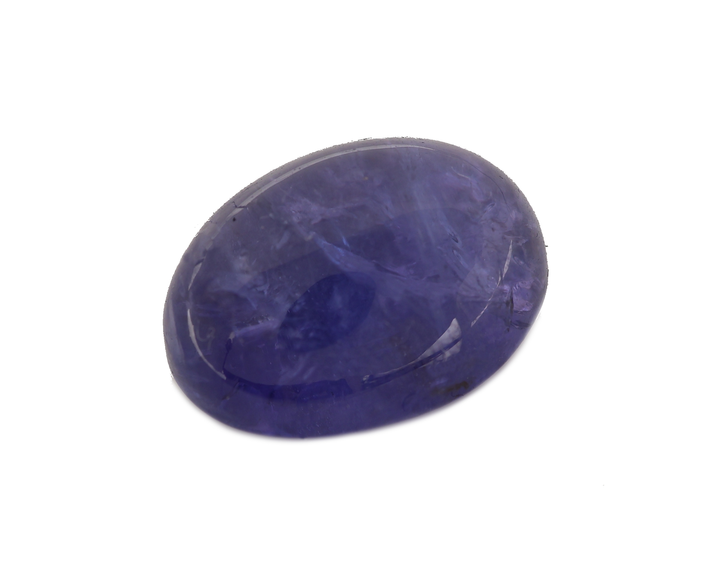 Loser Tansanit, ca. 10.10 ct, ovaler Cabochon,ca. 13.88 x 10.52 x 7.62 mm