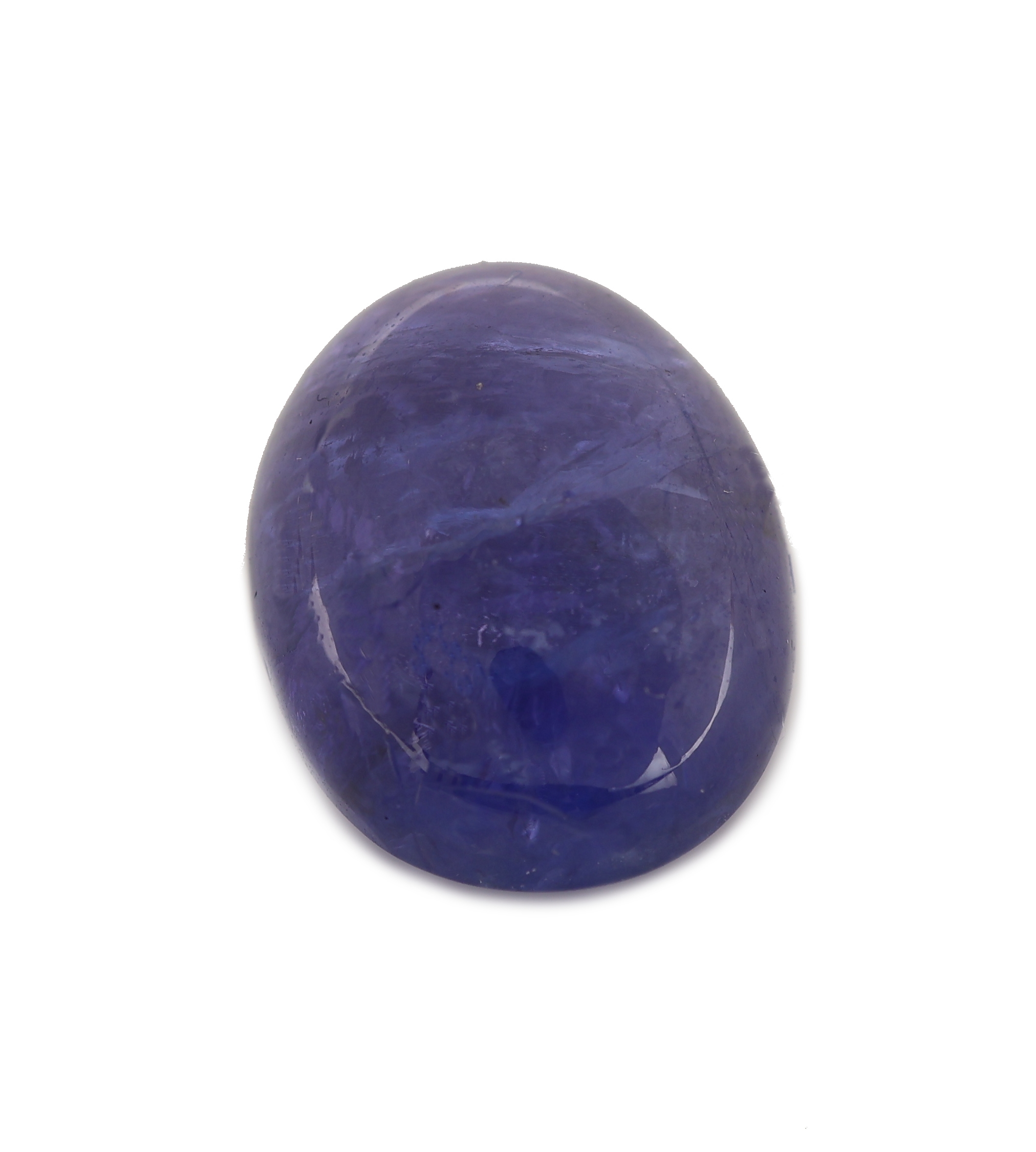 Detail a: Loser Tansanit, ca. 10.10 ct, ovaler Cabochon,ca. 13.88 x 10.52 x 7.62 mm