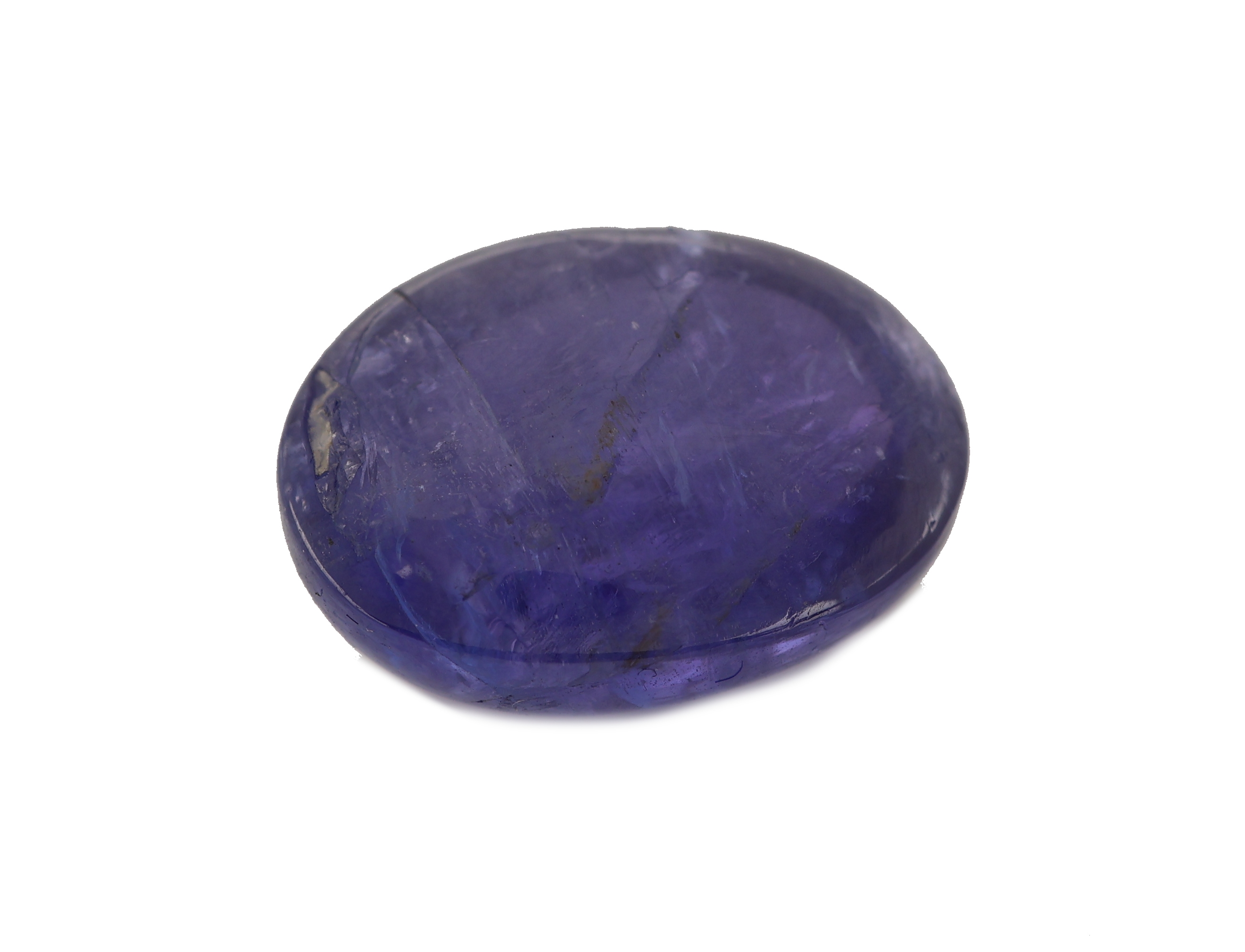 Detail b: Loser Tansanit, ca. 10.10 ct, ovaler Cabochon,ca. 13.88 x 10.52 x 7.62 mm