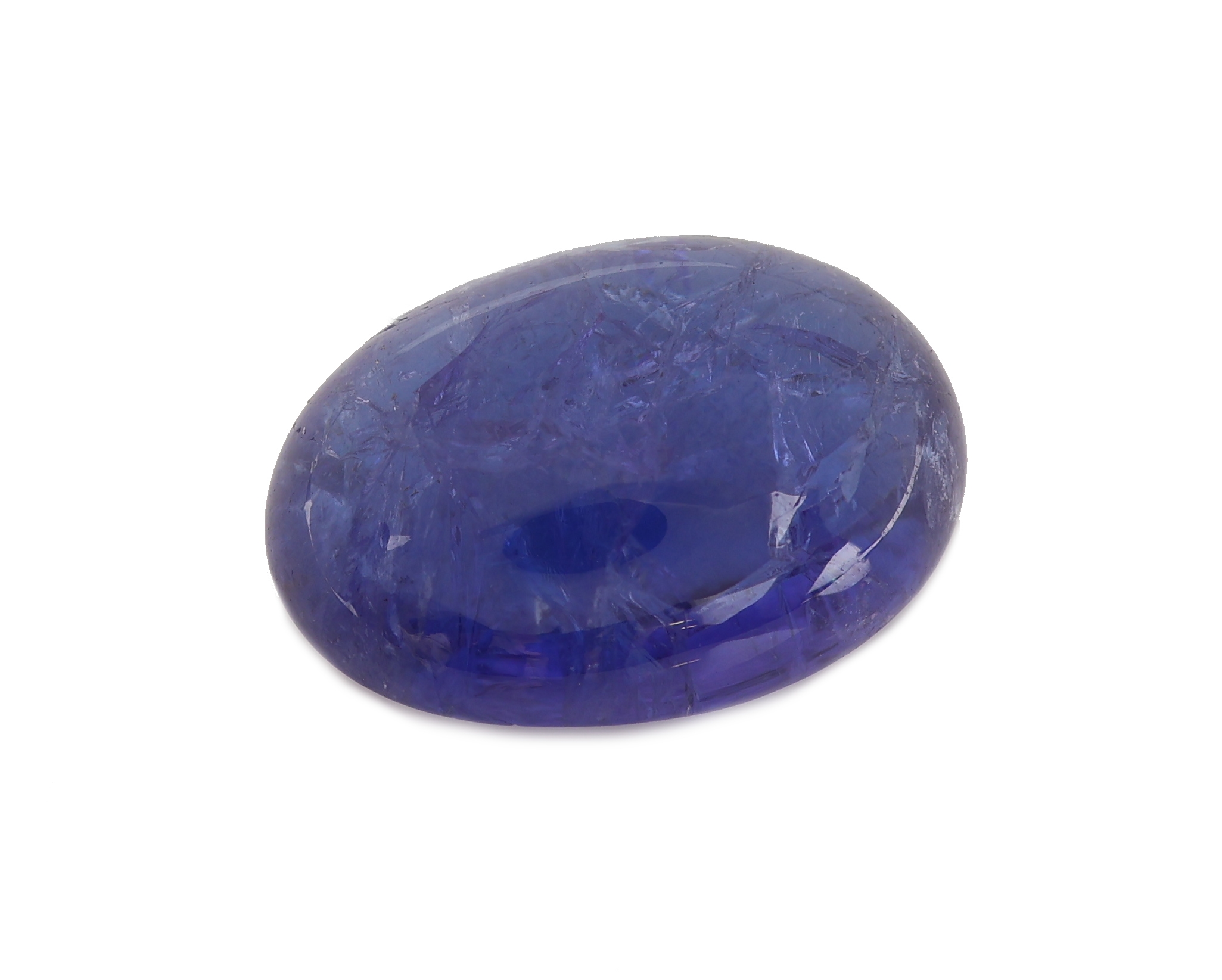 Image 27049240 - Loser Tansanit, ca. 12.37 ct, ovaler Cabochon,ca. 16.51 x 12.02 x 7.06 mm Schätzpreis: ...