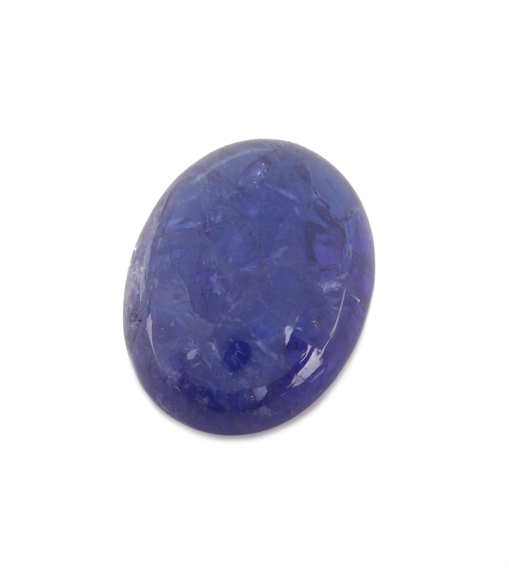 Detail a: Loser Tansanit, ca. 12.37 ct, ovaler Cabochon,ca. 16.51 x 12.02 x 7.06 mm
