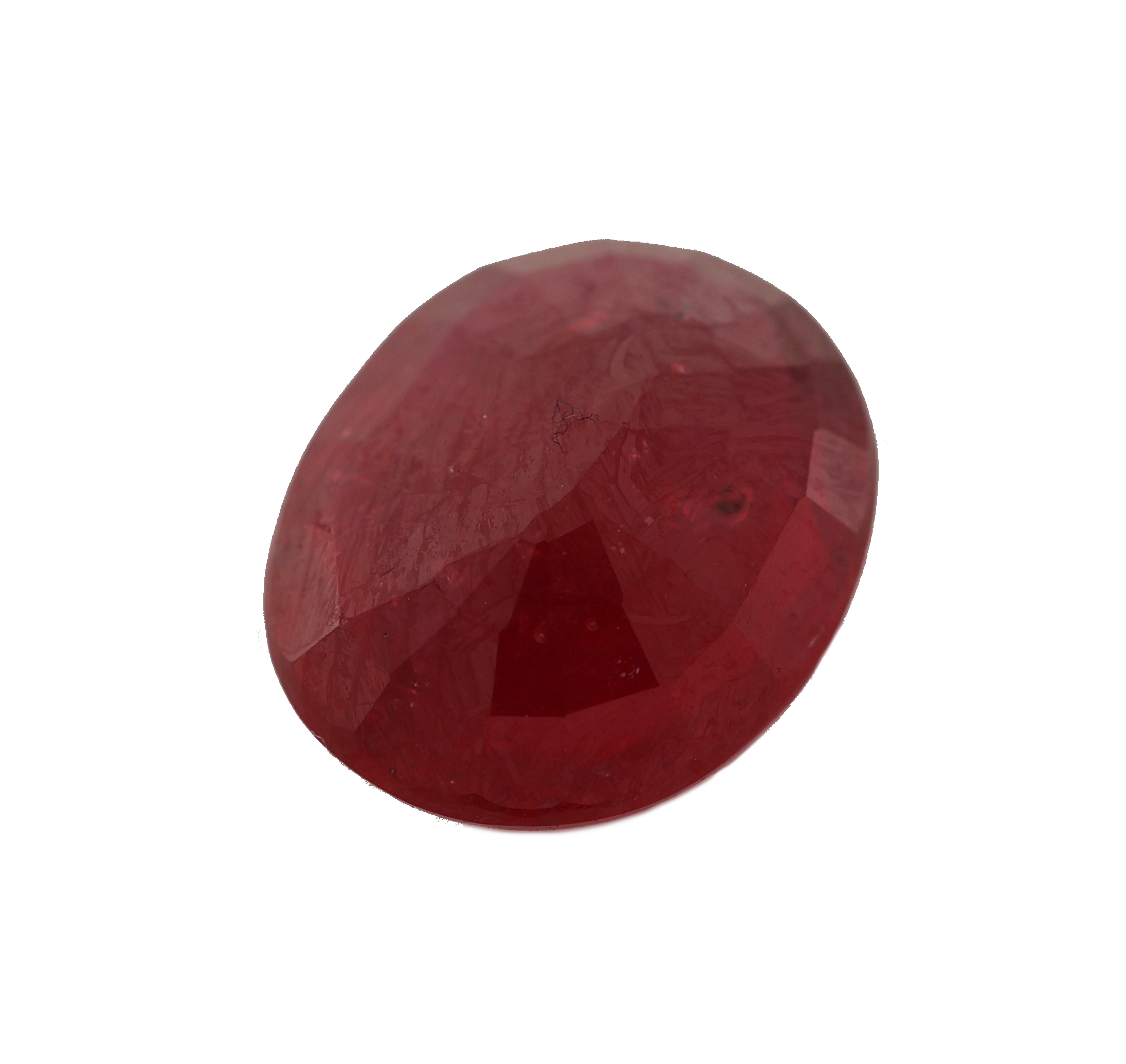 Detail b: Loser Rubin, 4.01 ct, ovalfacett., ca. 10.51 x8.86 x 4.52 mm, wohl beh.
