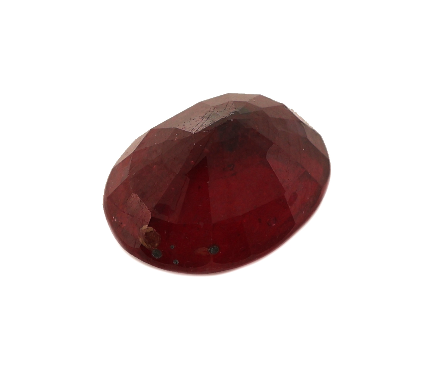 Detail b: Loser Rubin, 2.88 ct, ovalfacett., ca. 8.89 x 7.07 x 4.89 mm, wohl beh.