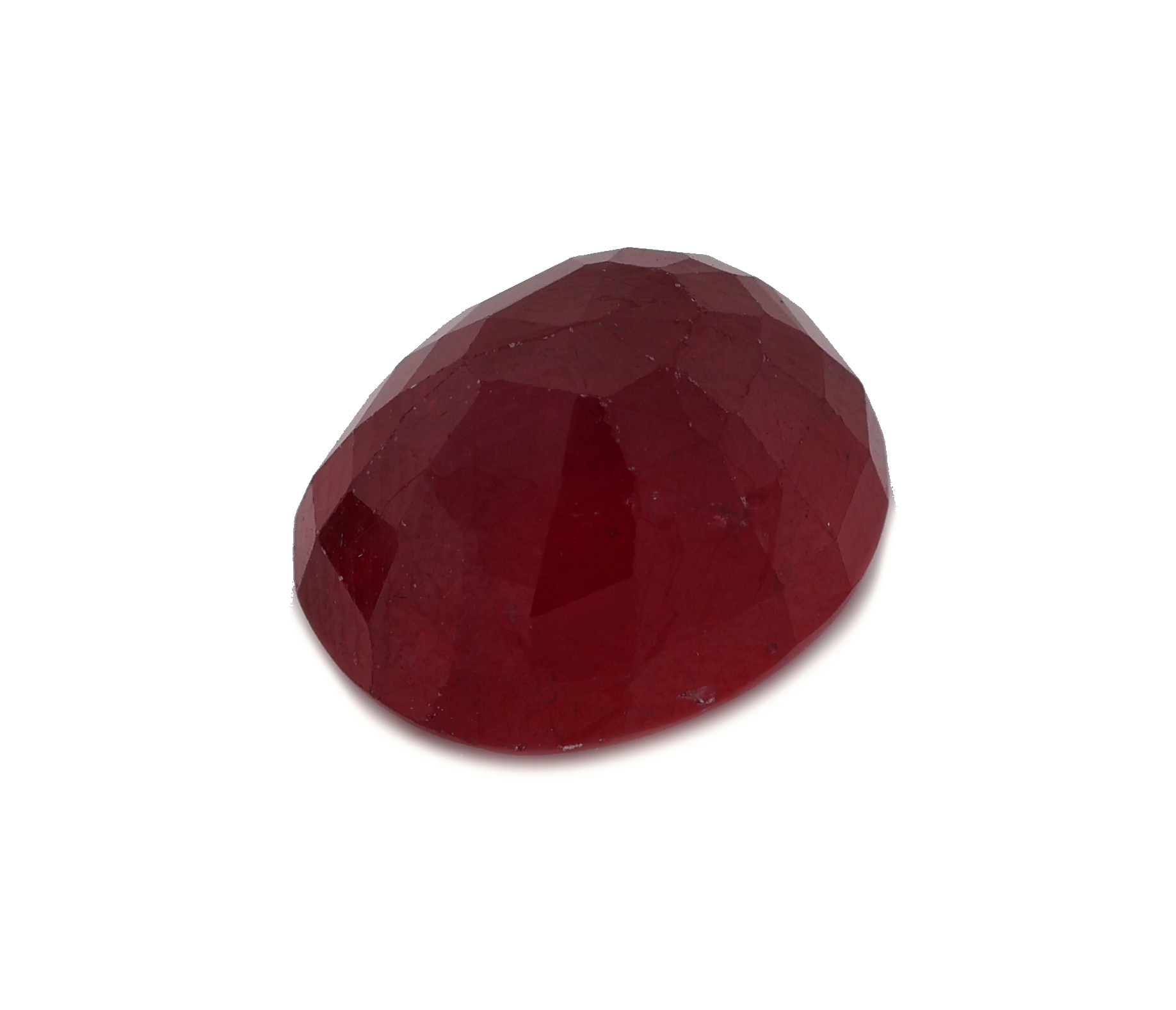 Detail b: Loser Rubin, 7.99 ct, ovalfacett., ca. 11.97 x9.82 x 6.64 mm, wohl beh.
