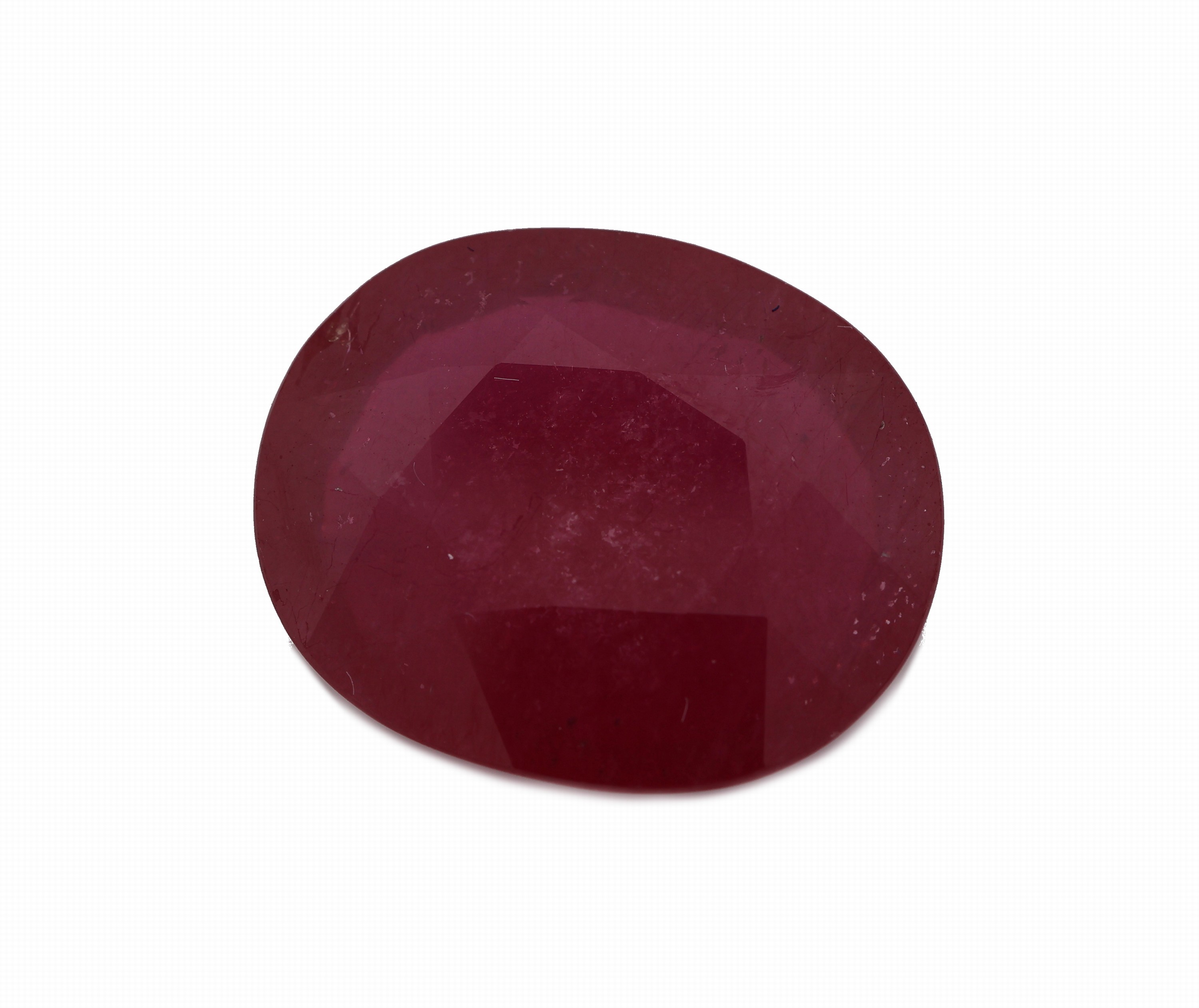Image 27049252 - Loser Rubin, ca. 13.32 ct, ovalfacett., ca. 16.98 x 14.20 x 5.58 mm, Purplish Red, ...