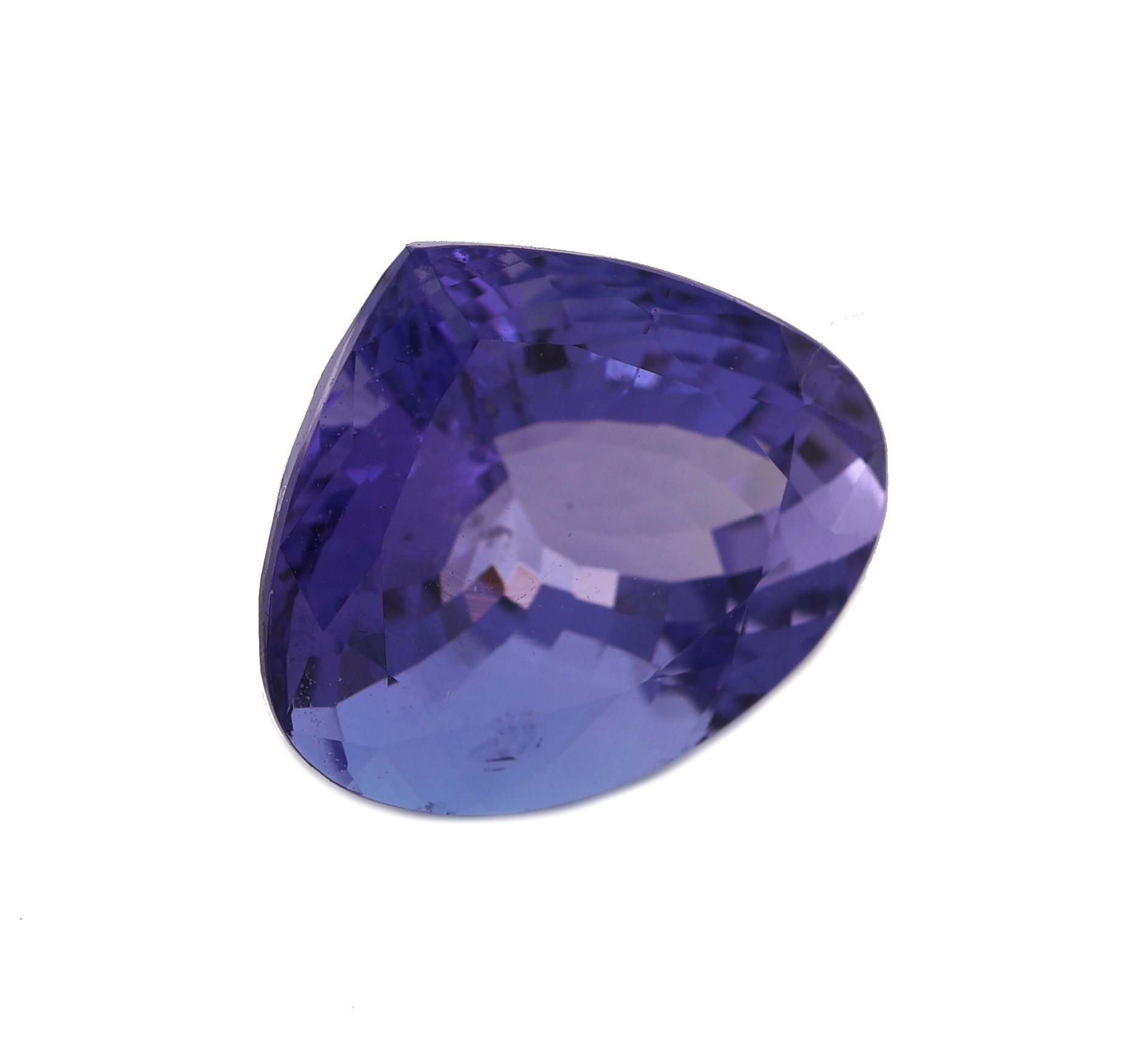 Detail a: Loser Tansanit, ca. 4.98 ct, facett. Tropfen, ca. 10.26 x 11.75 x 6.82 mm