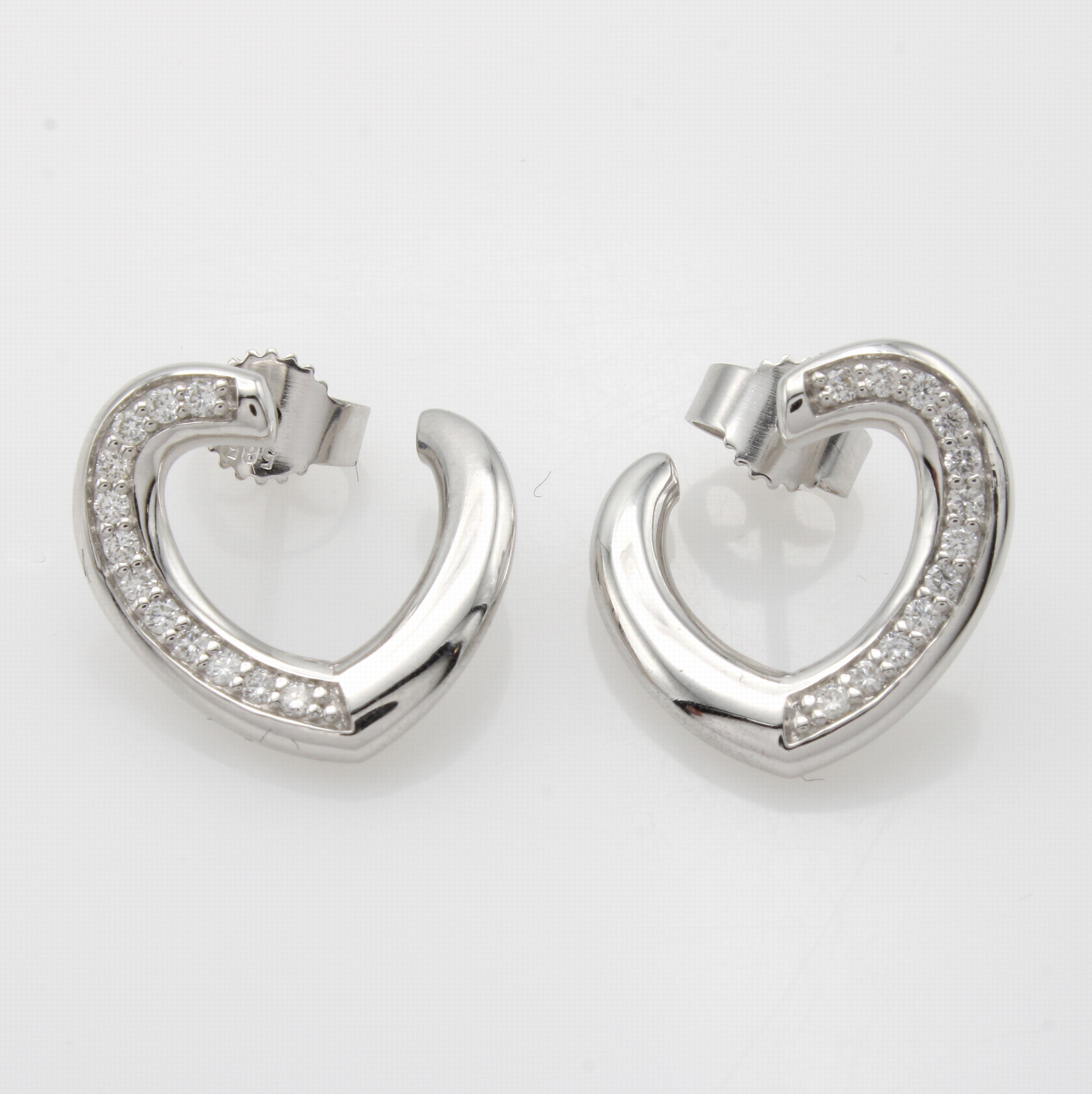 Image 27049264 - Paar Ohrstecker mit Brillanten, WG 585/000, Brill. zus. ca. 0.20 ct Weiß/si, offene, l. ...