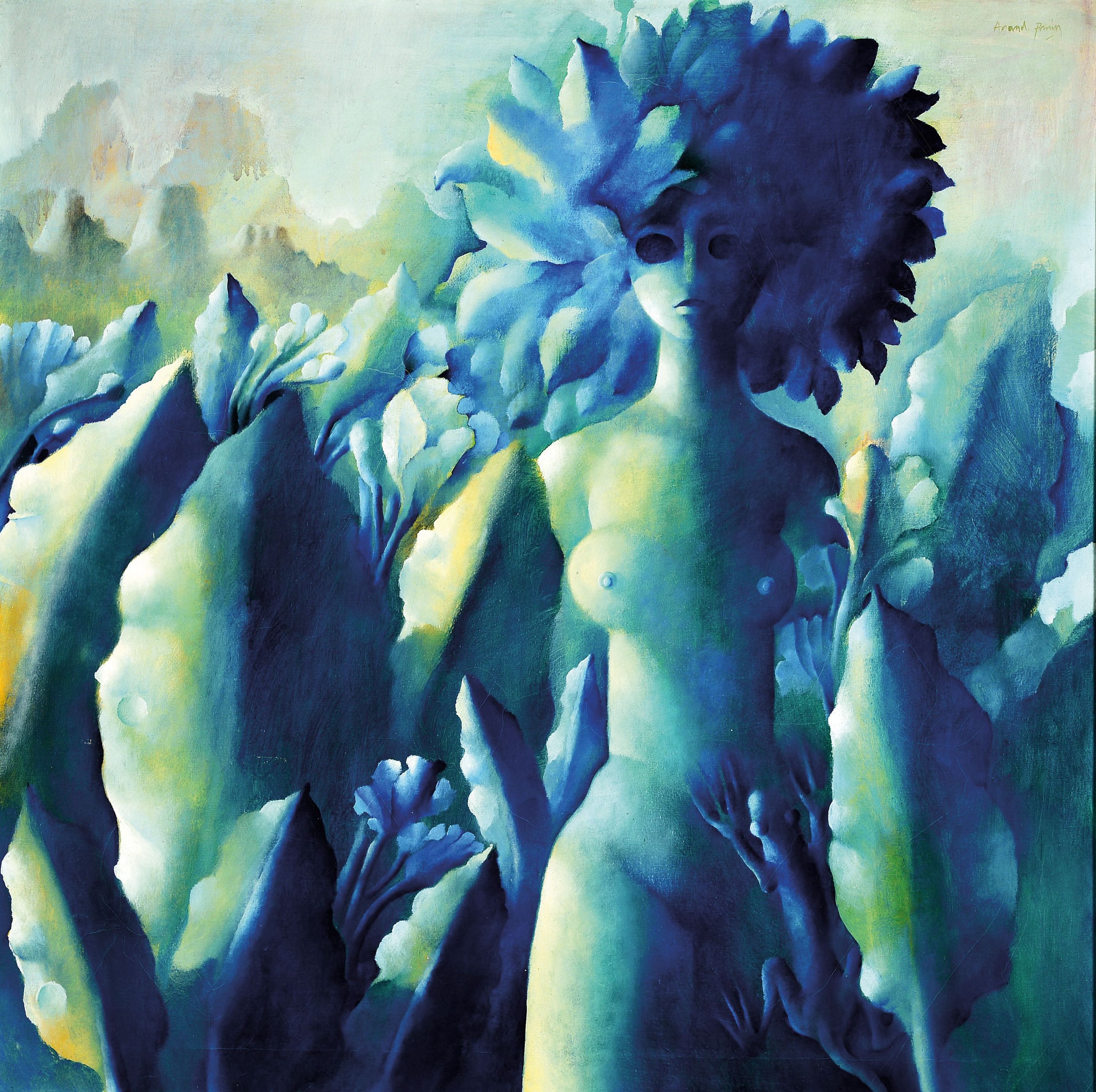 Image 27049267 - Anand Panin, geb. 1938 Bangkok Thailand, surrealistische Frauendarstellung, Öl/Lwd, ...