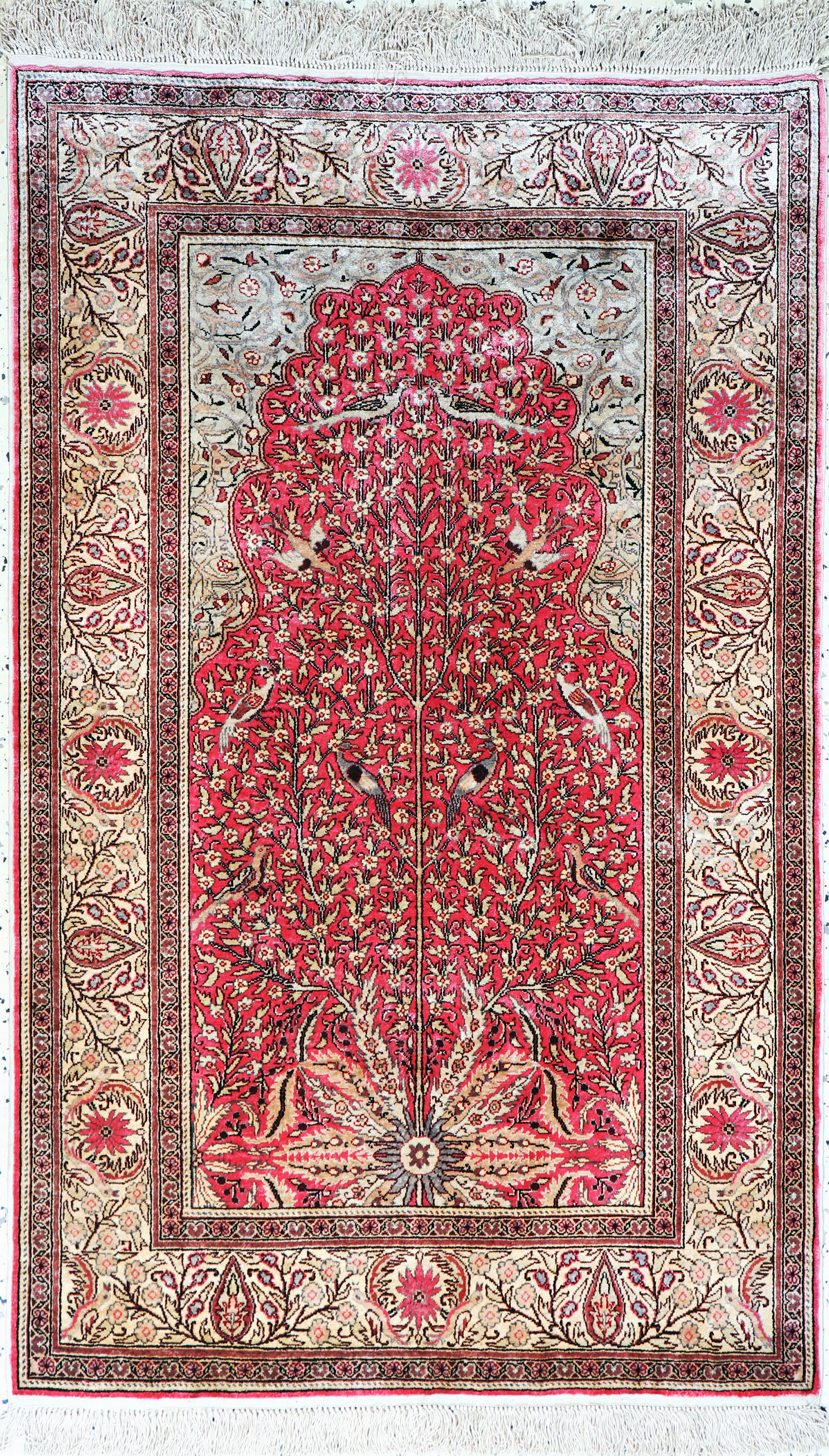 Image 27049279 - Seiden Kayseri, Türkei, Mitte 20.Jhd, reineNaturseide, ca. 142 x 90 cm, EHZ: 1-2 ...