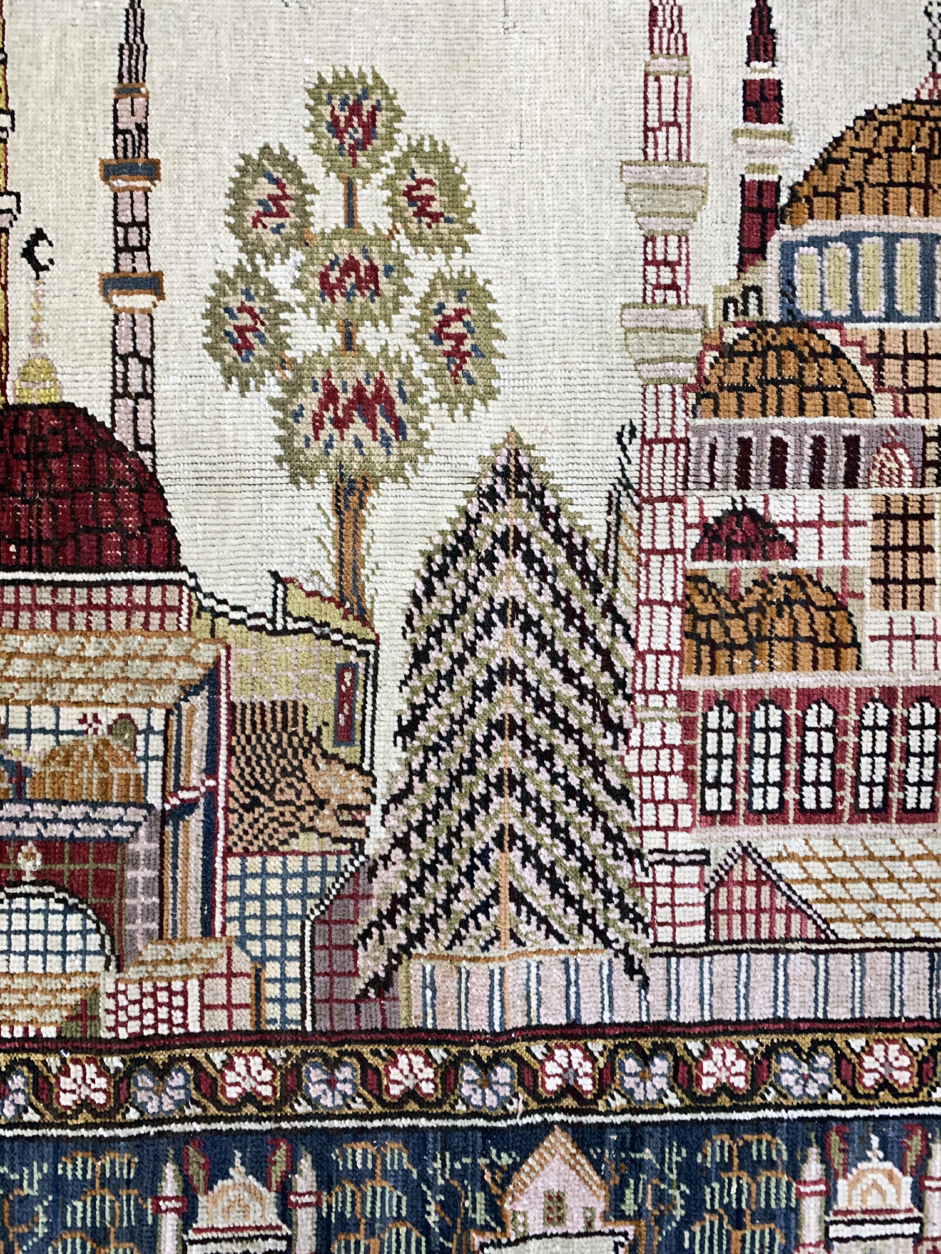Detail c: Kayseri antik Türkei, "Hadjia Sophia Moschee", um 1900, Wolle auf Baumwolle, ca. 195 x 135 cm, EHZ: 2