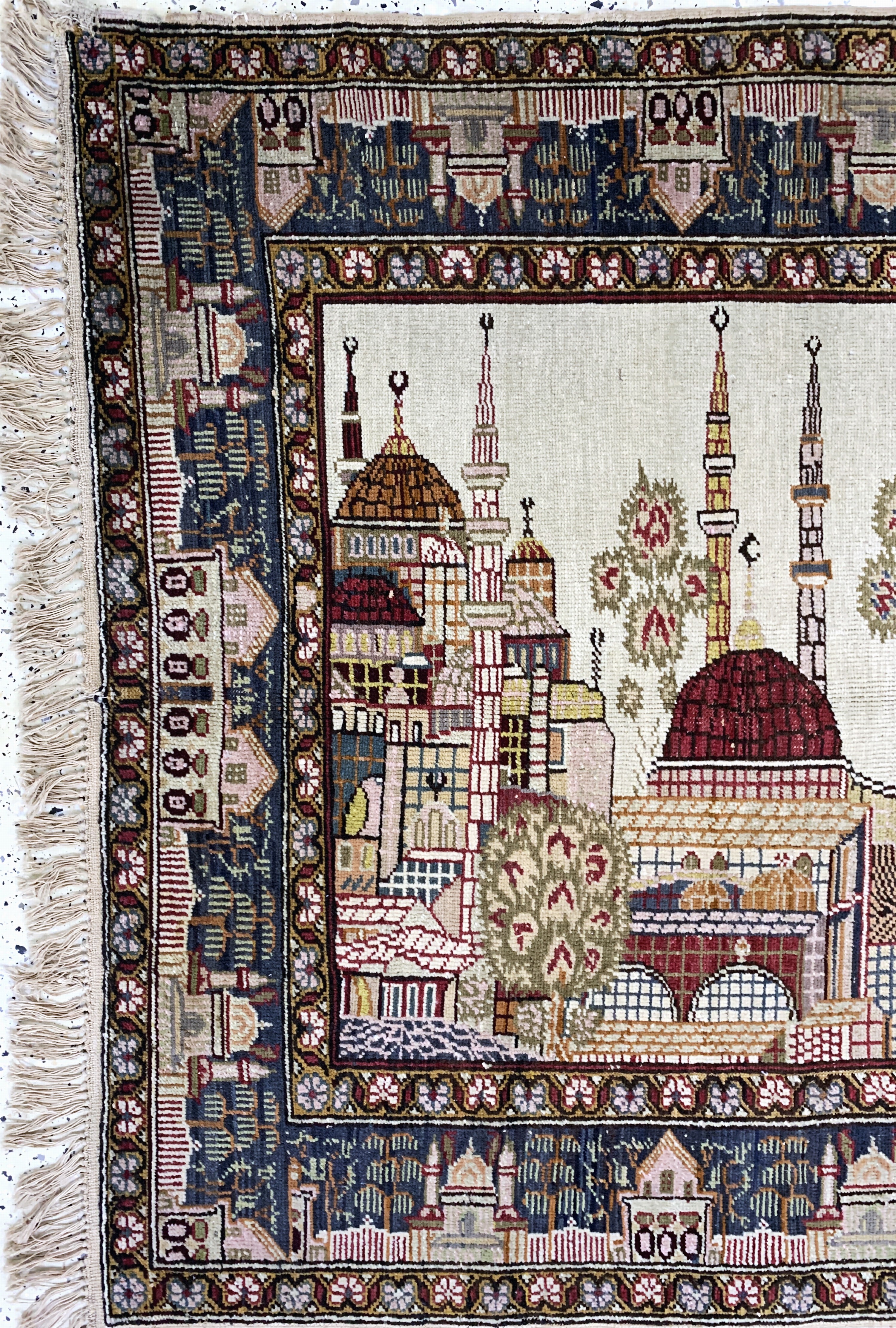 Detail d: Kayseri antik Türkei, "Hadjia Sophia Moschee", um 1900, Wolle auf Baumwolle, ca. 195 x 135 cm, EHZ: 2