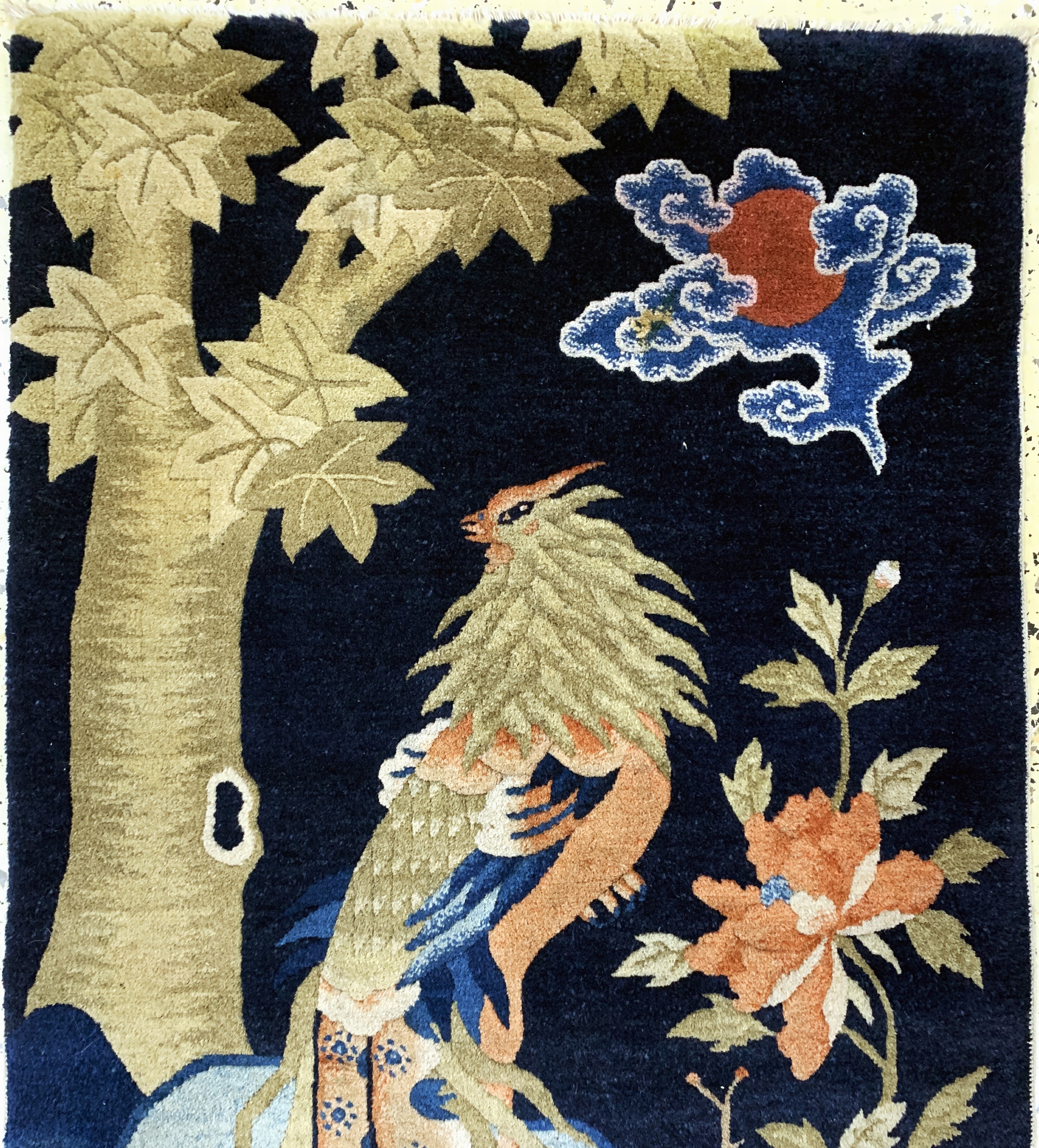 Detail a: Pao Tow"Phönyx"antik, China, um 1900, Wolle auf Baumwolle, ca. 130 x 70 cm, EHZ: 2