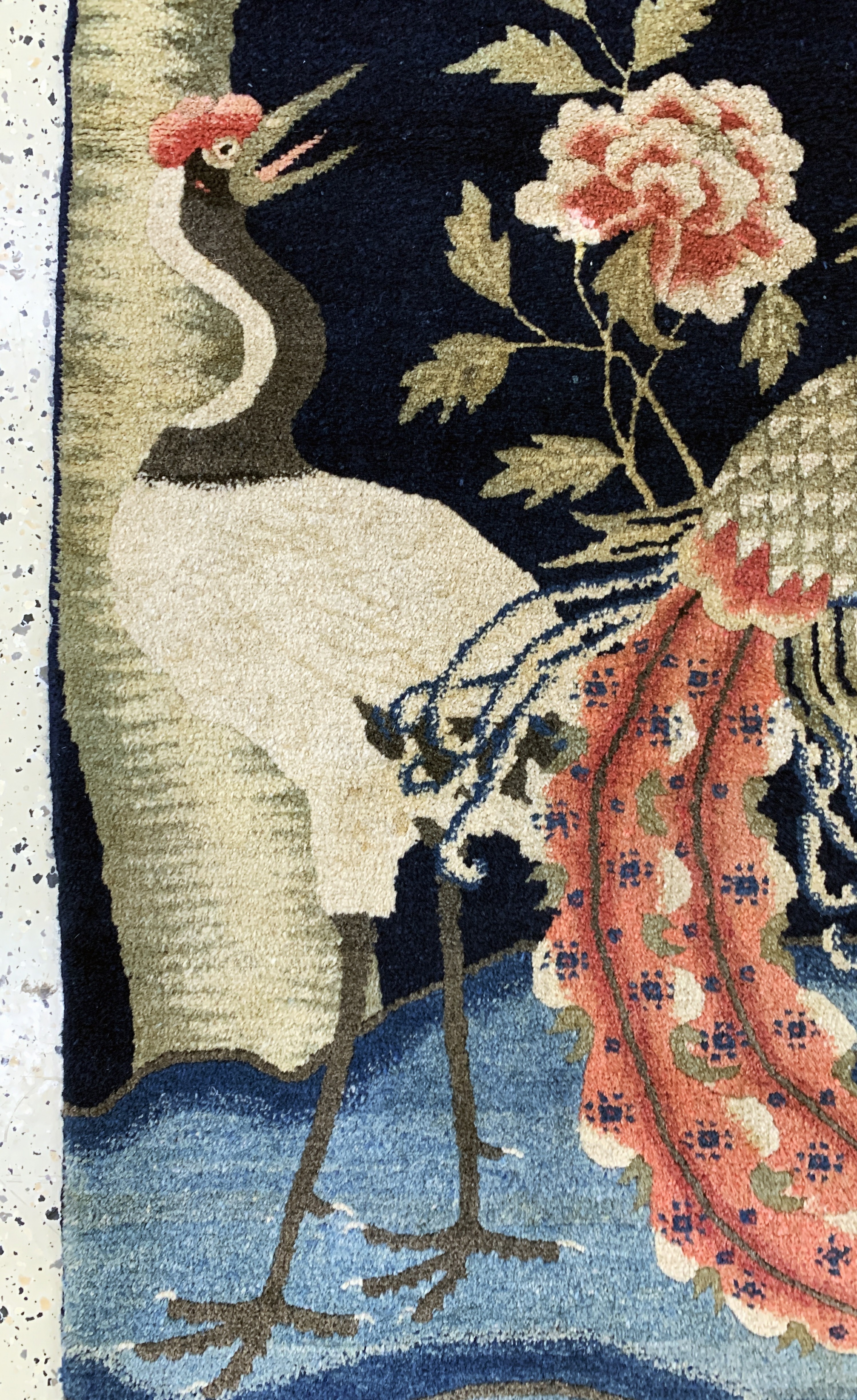 Detail c: Pao Tow"Phönyx"antik, China, um 1900, Wolle auf Baumwolle, ca. 190 x 100 cm, EHZ: 2