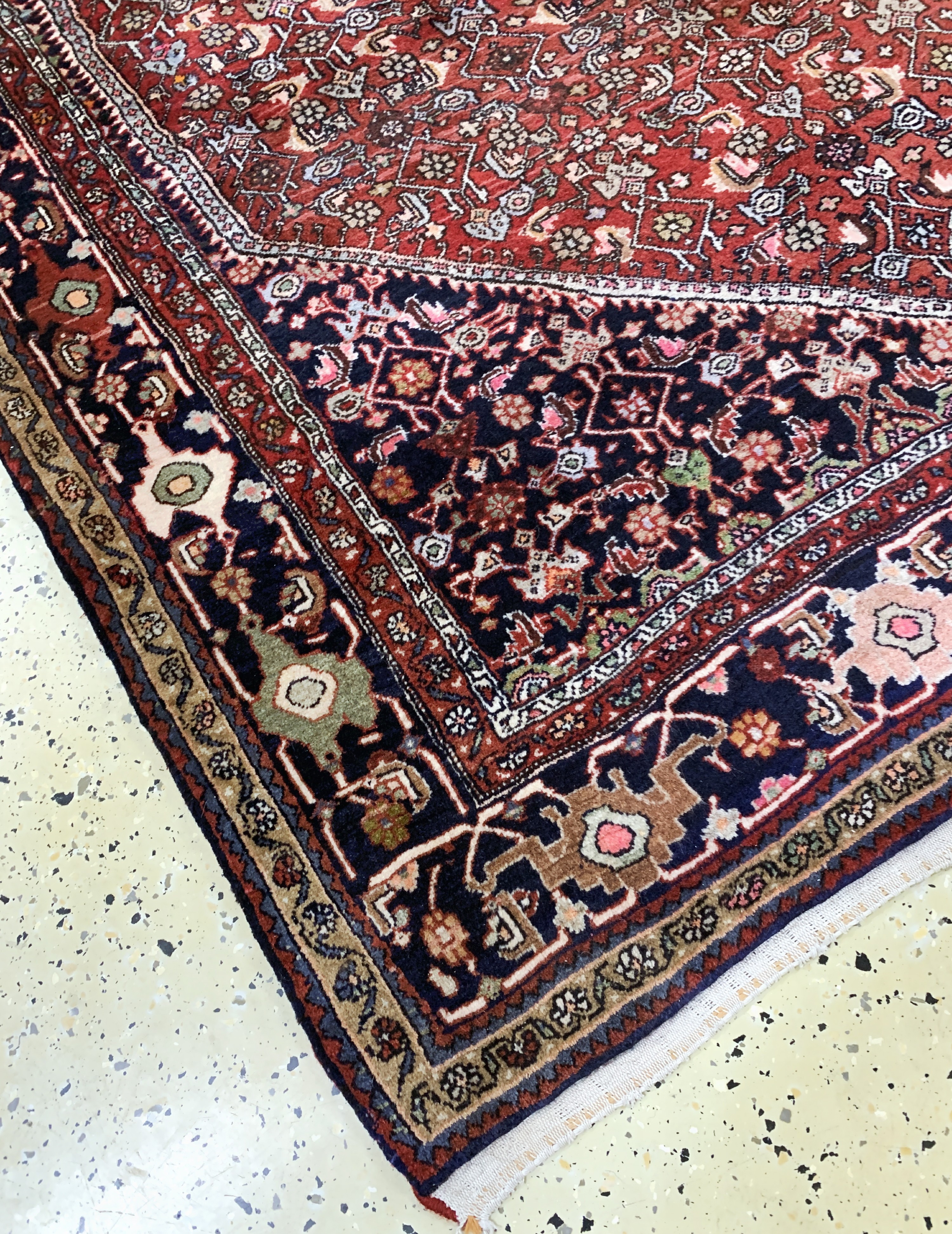 Detail b: Bidjar, Persien, Mitte 20.Jhd, Wolle auf Baumwolle, ca. 290 x 160 cm, EHZ: 1-2