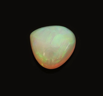 Image Loser weißer Opal, ca. 9.19 ct, triangelf. Cabochon, Farbspiel in Grün und Blau, ca. ...