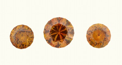 Image Lot 3 lose Sphalerite, zus. ca. 38.35 ct, rundfacett., 1 x 20.37 ct, 1 x 8.67 ct und 1 ...