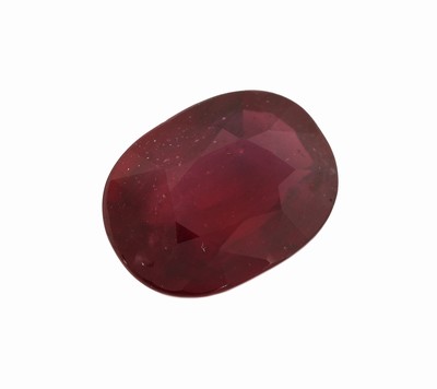 27049250a - Loser Rubine, ca. 14.78 ct, ovalfacett., ca. 17.12 x 12.61 x 6.98 mm, Purplish Red, ...