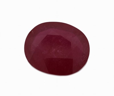 Image Loser Rubin, ca. 13.32 ct, ovalfacett., ca. 16.98 x 14.20 x 5.58 mm, Purplish Red, ...