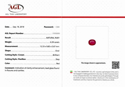27049253c - Loser Rubin, ca. 6.39 ct, ovalfacett., ca. 12.33 x 9.85 x 5.67 mm, Purplish Red, ...