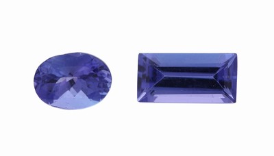 Image Konvolut 2 lose Tansanite, 1 x ca. 1.50 ct, ovalfacett., ca. 8.02 x 5.94 x 4.60 mm; 1 x ...