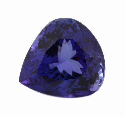 Image Loser Tansanit, ca. 8.55 ct, facett. Tropfen, sehr schöne Farbe, ca. 12.97 x 12.36 x ...