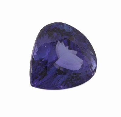 27049261a - Loser Tansanit, ca. 8.55 ct, facett. Tropfen, sehr schöne Farbe, ca. 12.97 x 12.36 x ...