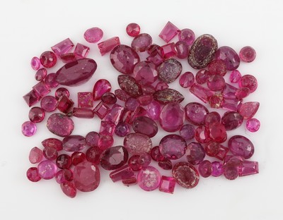 Image Lot lose Rubine, zus. ca. 18.32 ct, versch. Schliffformen, Größen und Farbnuancen, ...