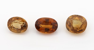 Image Lot 3 lose ovalfacett. Zirkone, zus. ca. 13.50ct, versch. Größen und Farbnuancen ...