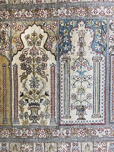 27049280d - Seiden Kayseri´Saf´, Türkei, Mitte 20.Jhd, reine Naturseide, ca. 88 x 124 cm, EHZ: 2 ...