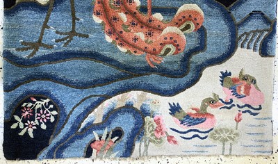 27049288d - Pao Tow´Phönyx´antik, China, um 1900, Wolle auf Baumwolle, ca. 190 x 100 cm, EHZ: 2 ...