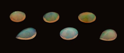 27049294a - Lot 6 lose facett. Opale, zus. ca. 10.82 ct, versch. Schliffformen, Größen ...