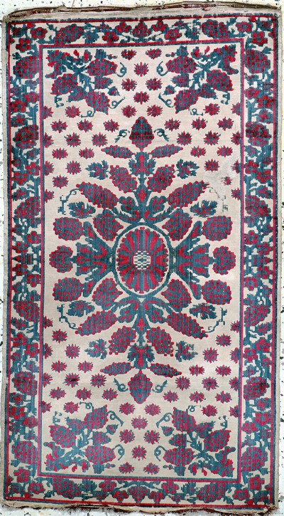 Image Antike Osmanische Stickerei, 18.Jhd, Seidensamt, ca. 110 x 62 cm, EHZ: 2 Schätzpreis: ...