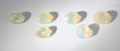 27049296b - Lot 6 lose facett. Opale, zus. ca. 11.25 ct, versch. Schliffformen und Größen ...