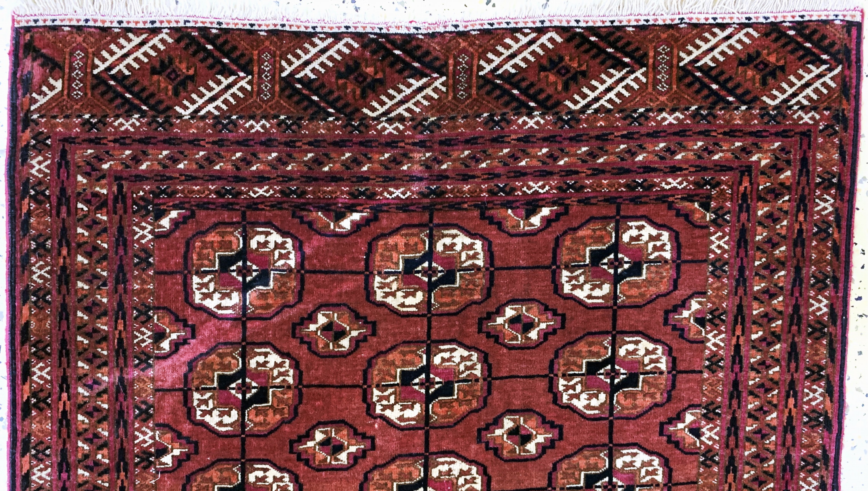 Detail a: "Herdteppich"antik, Turkmenistan, um 1900, Wolle auf Wolle, ca. 110 x 85 cm, EHZ: 2, (restauriert)